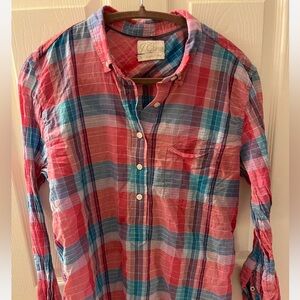 J. Crew Red and Blue Plaid Casual Shirt